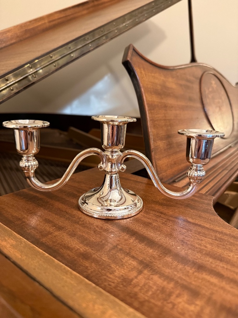 Silver plated candelabra made in England candle
